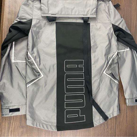 Puma Conqr Full Zip Jacket Silver Black Casual Athletic Outerwear Men’s Sz - Picture 9 of 11